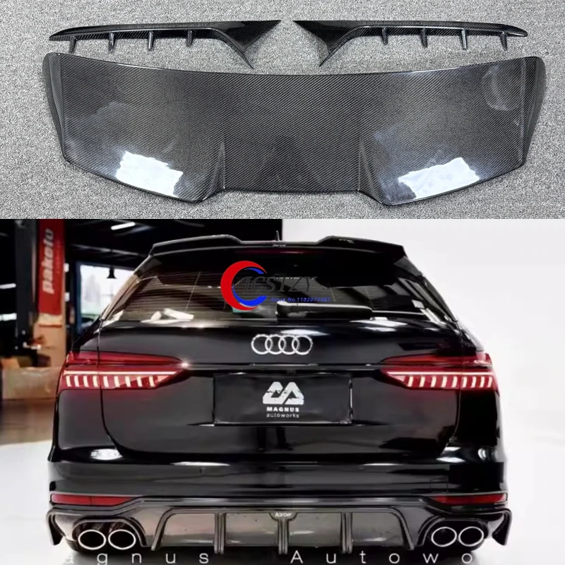 A6 Avant Real Carbon Fiber Auto Hinten Flügel Stamm Lip Spoiler Für Audi A6 Allroad S6 A6 C8 RS6 2020 +