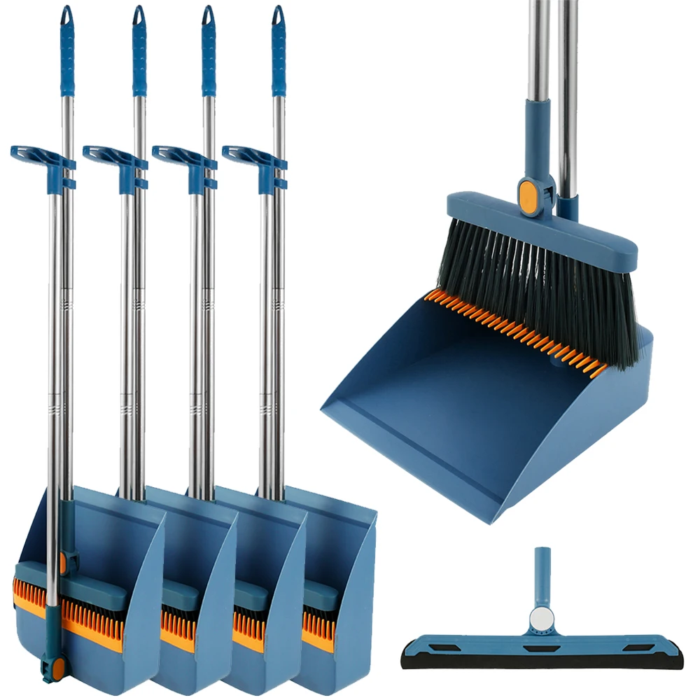 

5PCS/1PCS Broom and Dustpan Set with 93.5cm Long Handle for Home Kitchen Room Office Lobby Floor Use Upright Stand Up Broom