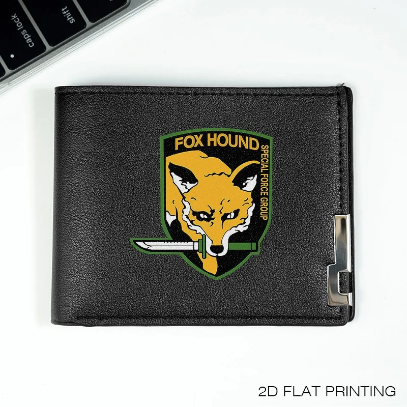 Portfel męski FOX HOUND SPECIAL FORCE GROUP LOGO PU LEATHER, kompaktowy, cienki, wytrzymały, lekki, w stylu biznesowym, do codziennego użytku.
