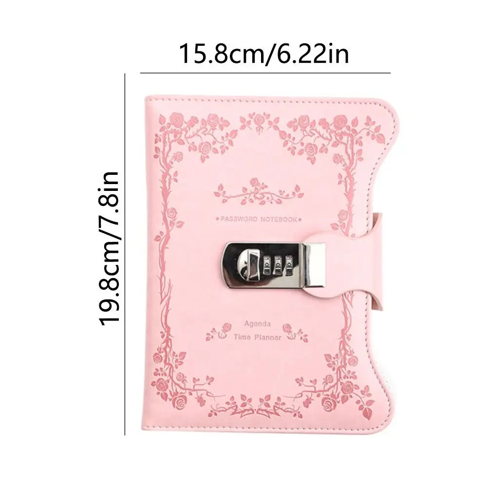 Creative Thicken B6 Password Notebook PU Leather Combination Lock Personal Hand Ledger Waterproof Hardcover Secret Diary Women