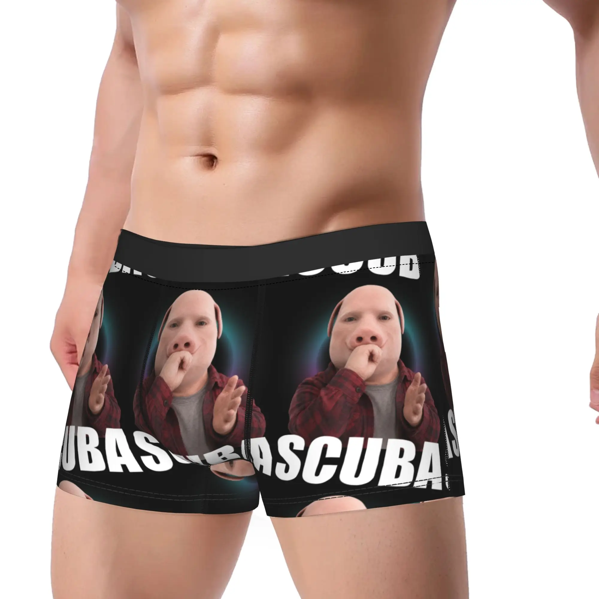Funny Scuba Dance Meme John Pork BrainRot Trunk Pouch Underwear Hot Sale Custom Boxer Brief Soft Trend Male Underpants Plus Size