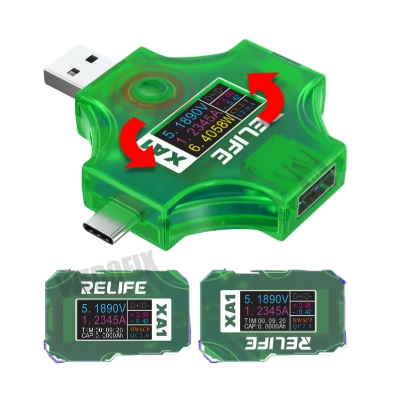 

Relife XA1 2 в 1 USB C зарядное устройство-тестер Многофункциональный детектор напряжения тока PD QC2.0 QC3.0 для измерения тестирования мобильных телефонов