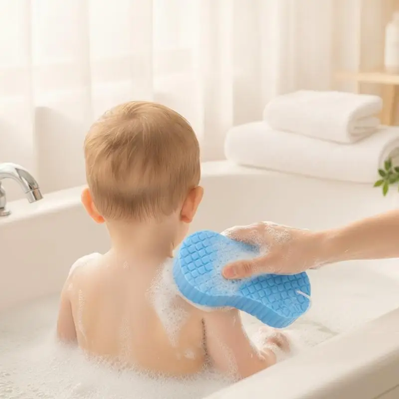 Dual Sided Exfoliating Bath Sponge Dead Skin Remover Body Scrubber for Gentle Cleansing Home Bathroom Use