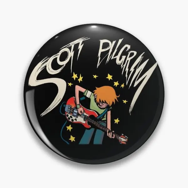 Scott Pilgrim With Bass Comic Transpa Soft Button Pin Hat Clothes Creative Brooch Lapel Pin Collar Women Lover Funny Cartoon