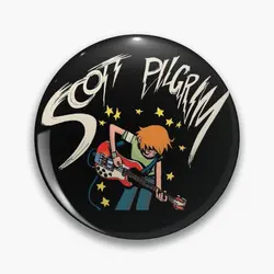 Scott Pilgrim With Bass Comic Transpa  Soft Button Pin Hat Clothes Creative Brooch Lapel Pin Collar Women Lover Funny Cartoon