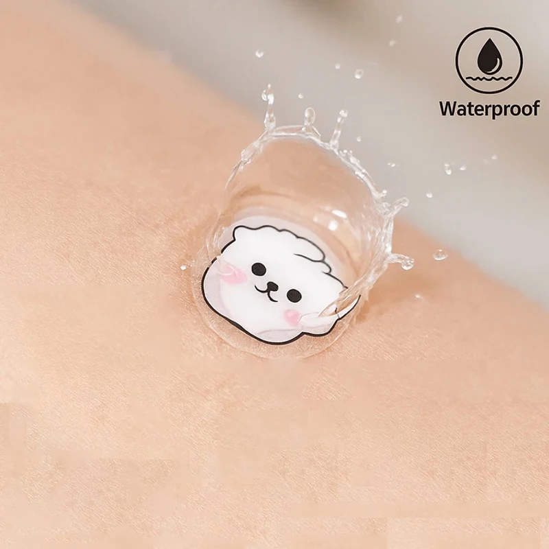 100 قطعة من ملصقات حب الشباب لا تسبب الحساسية، مقاومة للماء، خالية من الكحول مع تصميم لطيف على شكل كلب #2