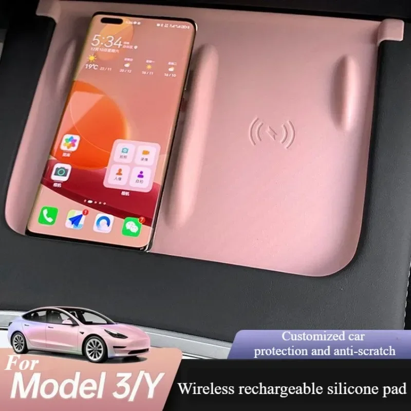 

Silicone Dustproof Anti-Skid Protector Pad For Tesla Model 3 Y Central Control Wireless Charging Tesla Interior Accessories