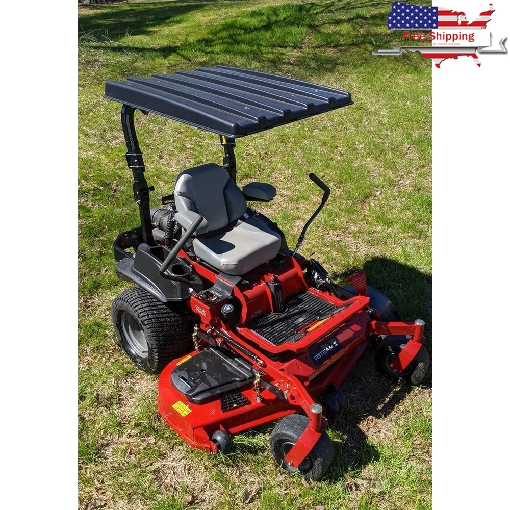 

Universal Tractor Lawn Mower Canopy ROPS Black Top ABS Plastic Powder Coated Aluminum Easy Install 36 Inch USA Made