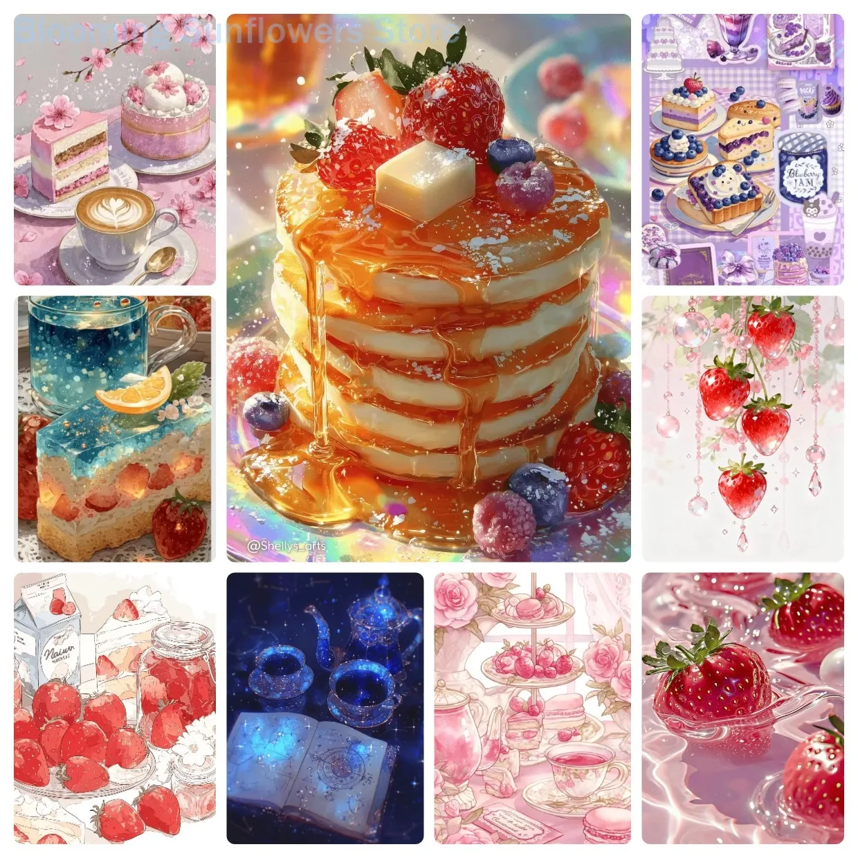 75*50cm 1000 Pieces Jigsaw Puzzle Ice Cream Cake Paintings Stress Reducing Toys Holiday Gift Perfect for DIY Creative