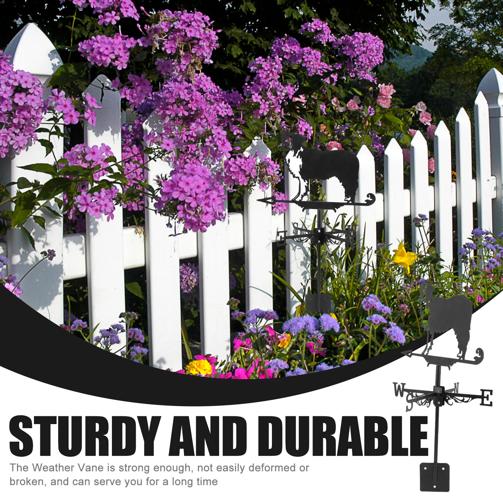 

Metal Weather for Weather Vane Yard Lawn Decoration Durable Iron Wind Indicator Vintage Garden Weathervane Outdoor