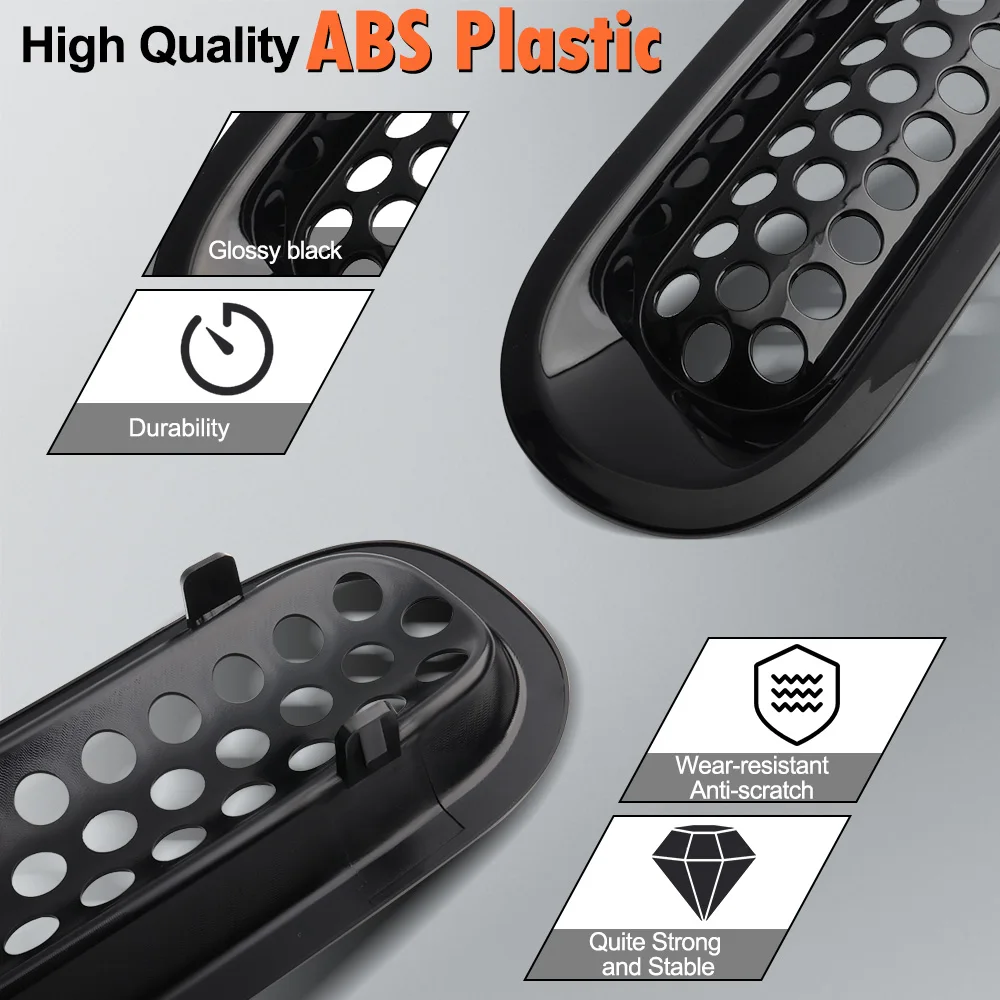 for Jeep JK Front Mesh Grill Inserts,ABS Clip-in Grille Guard Cover Trim for Jeep Wrangler JK & Wrangler Unlimited 2007-2018