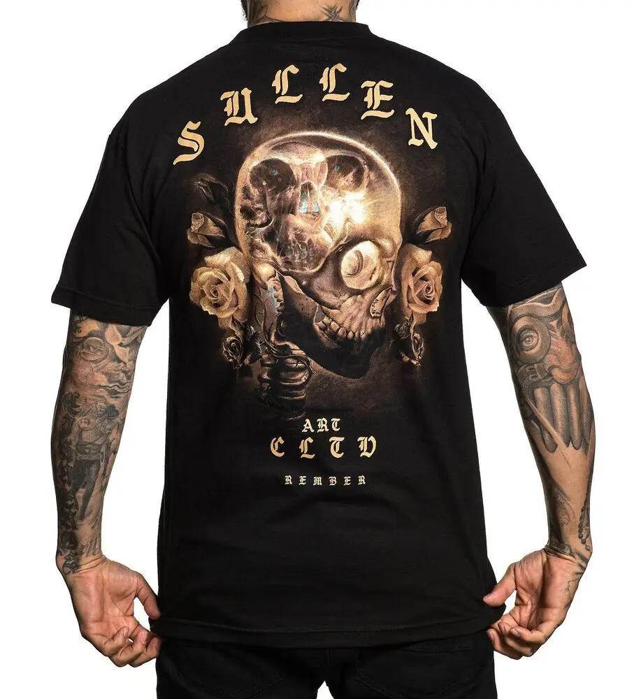 Nors Kleding Leven en Dood Schedel Rozen Tatoeages Stedelijke Kunst T-shirt SCM2106