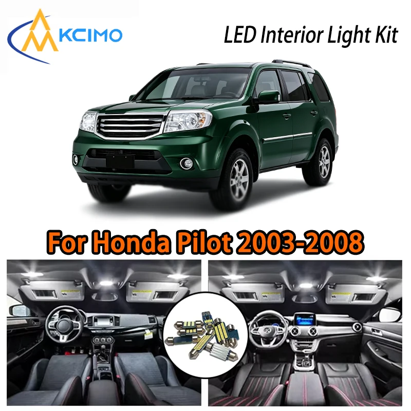 

High Quality LED Interior Lights For Honda Pilot 2003-2008, Ice Blue White Super Bright Easy Install