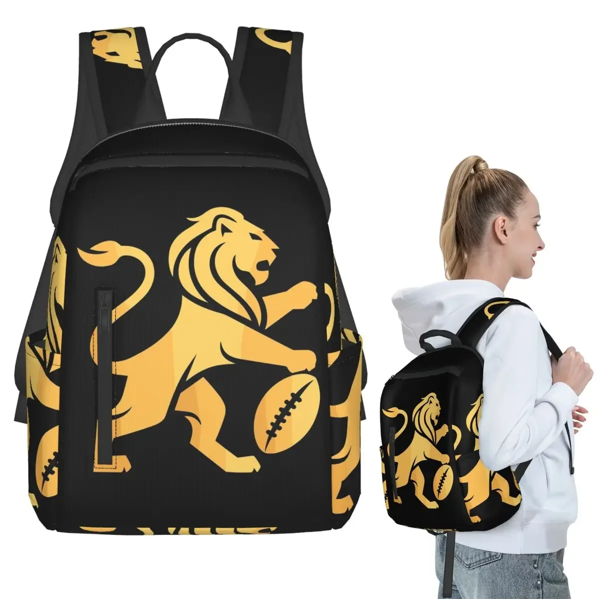 

Brisbane Lions Backpack Student Boys Girls BookBag Children School Bag Laptop Shoulder Bags for Men Women