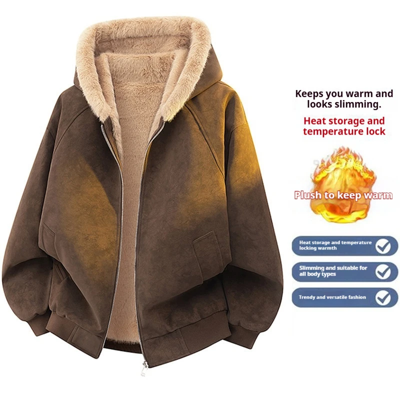 

Mens American Heavyweight Hooded PU Leather Jacket Winter Thick Warm Cotton Lined Couple Coat Trend Men's winter coat men's jack