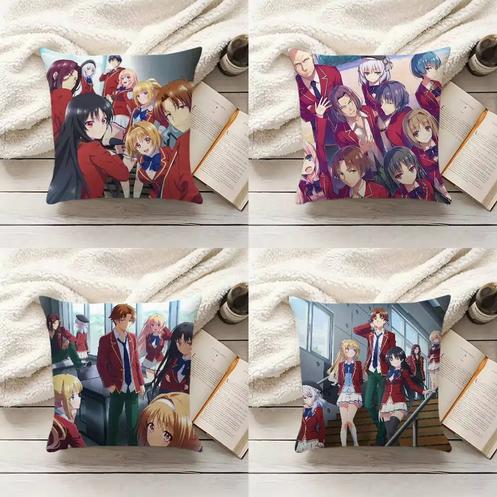 Anime C-Classroom of the Elite Pillow Case Living Room Sofa Cushion Cover Suitable For Home Bedroom Room Decoration