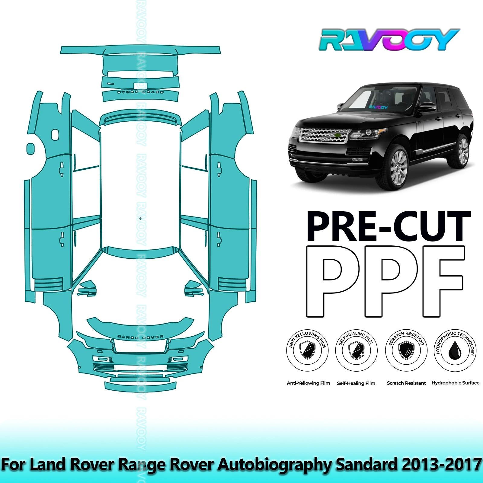 

8.5Mil Full Vehicle Precut PPF Paint Protection Film For Land Rover Range Rover Autobiography Sandard 2013-2017