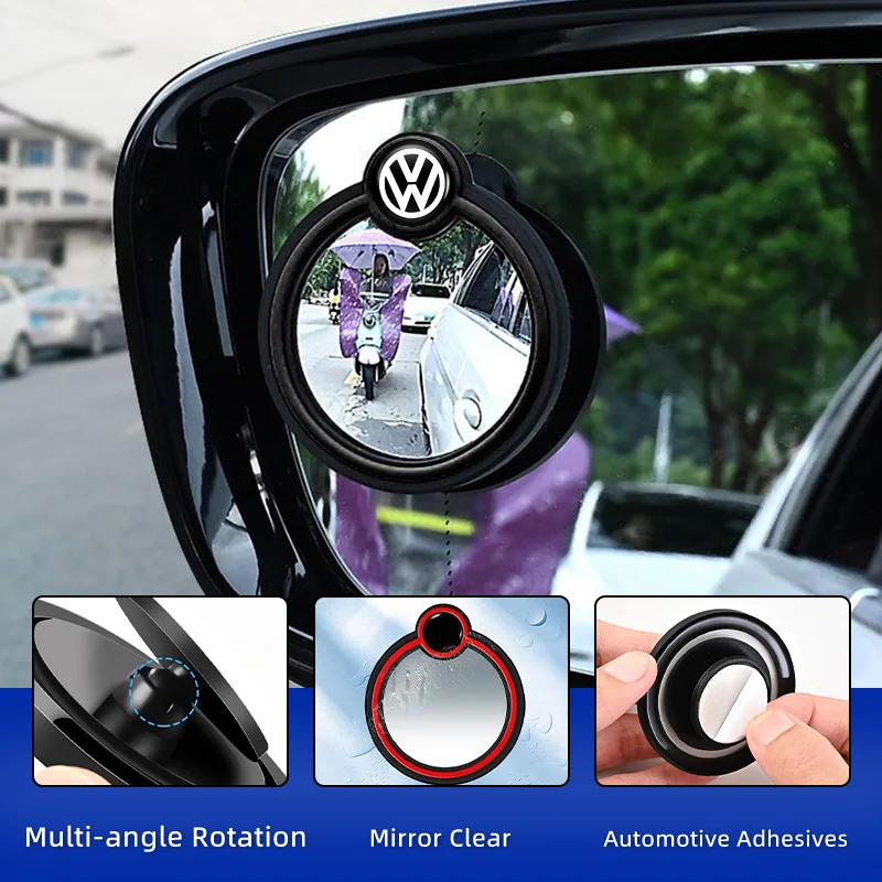 Car Stickers Rearview Mirror Auxiliary Blind Spot Assist Mirror with Suction Cup For VW Scirocc Beetle Tiguan Sharan Touran