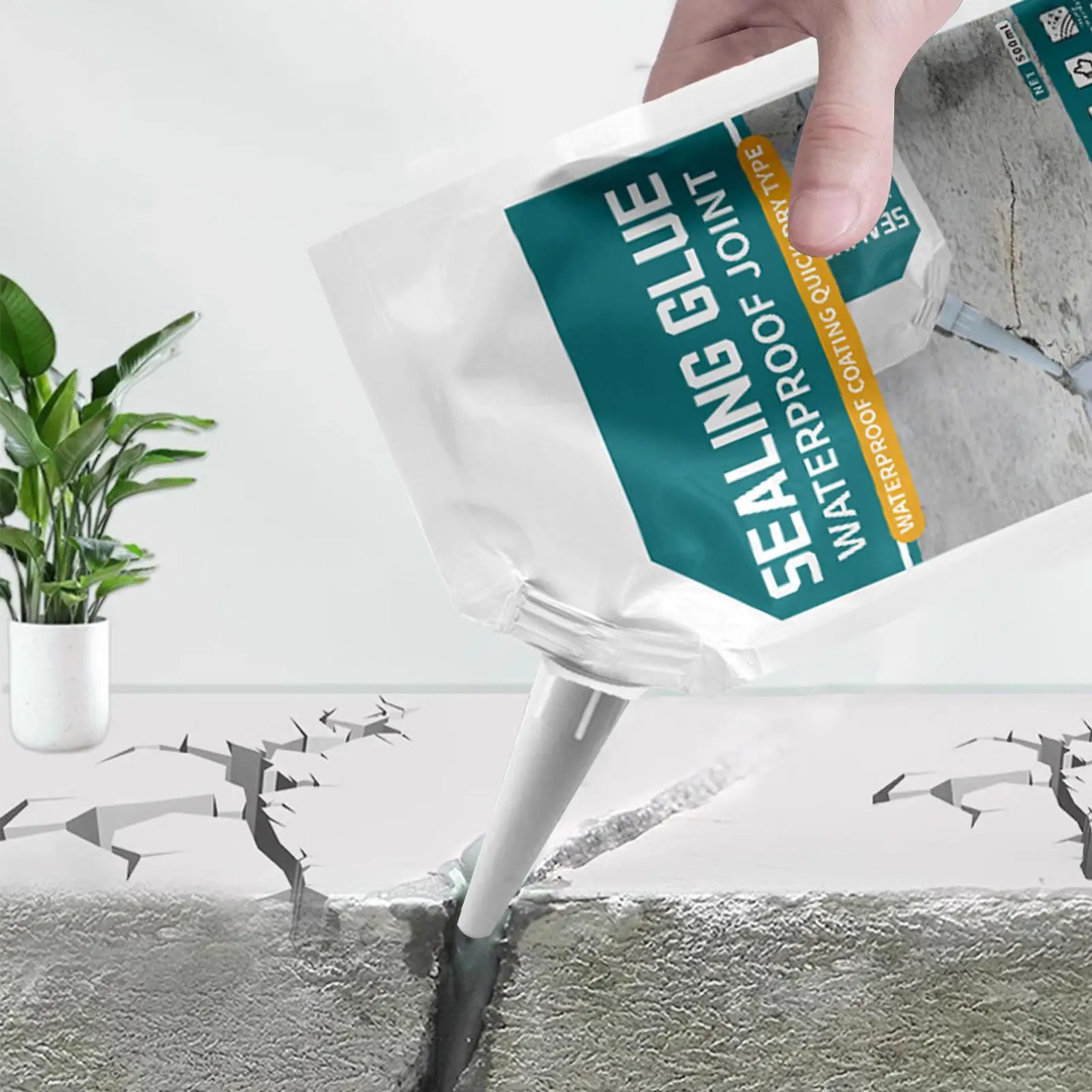 500ml Concrete Filler Concrete Repair Patch Quick-Drying Strong Adhesive Leak Preventer For Kitchen Bathroom Garage