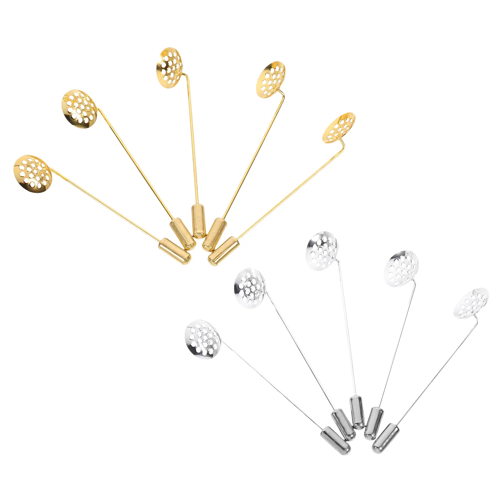 

10 Pcs Mesh Tray Accessories Brooch Base Corsage Lapel Pin Stick Material DIY Craft Accessory Zinc Alloy High-quality
