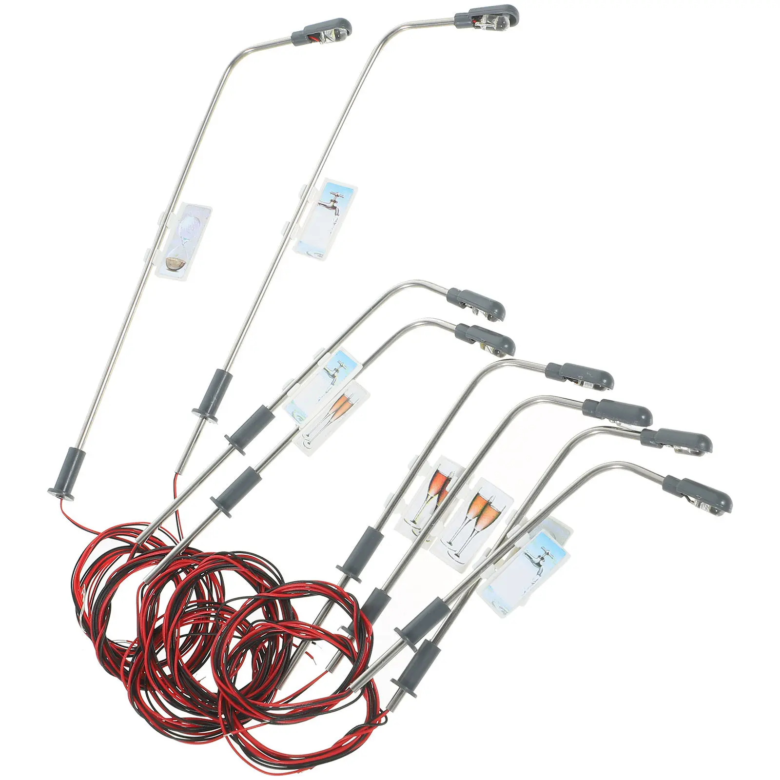 

15Pcs Metal Lighted Single Head Scaled Street Lights for Train Sand Table Micro Landscape Psychological Sand Table Layout