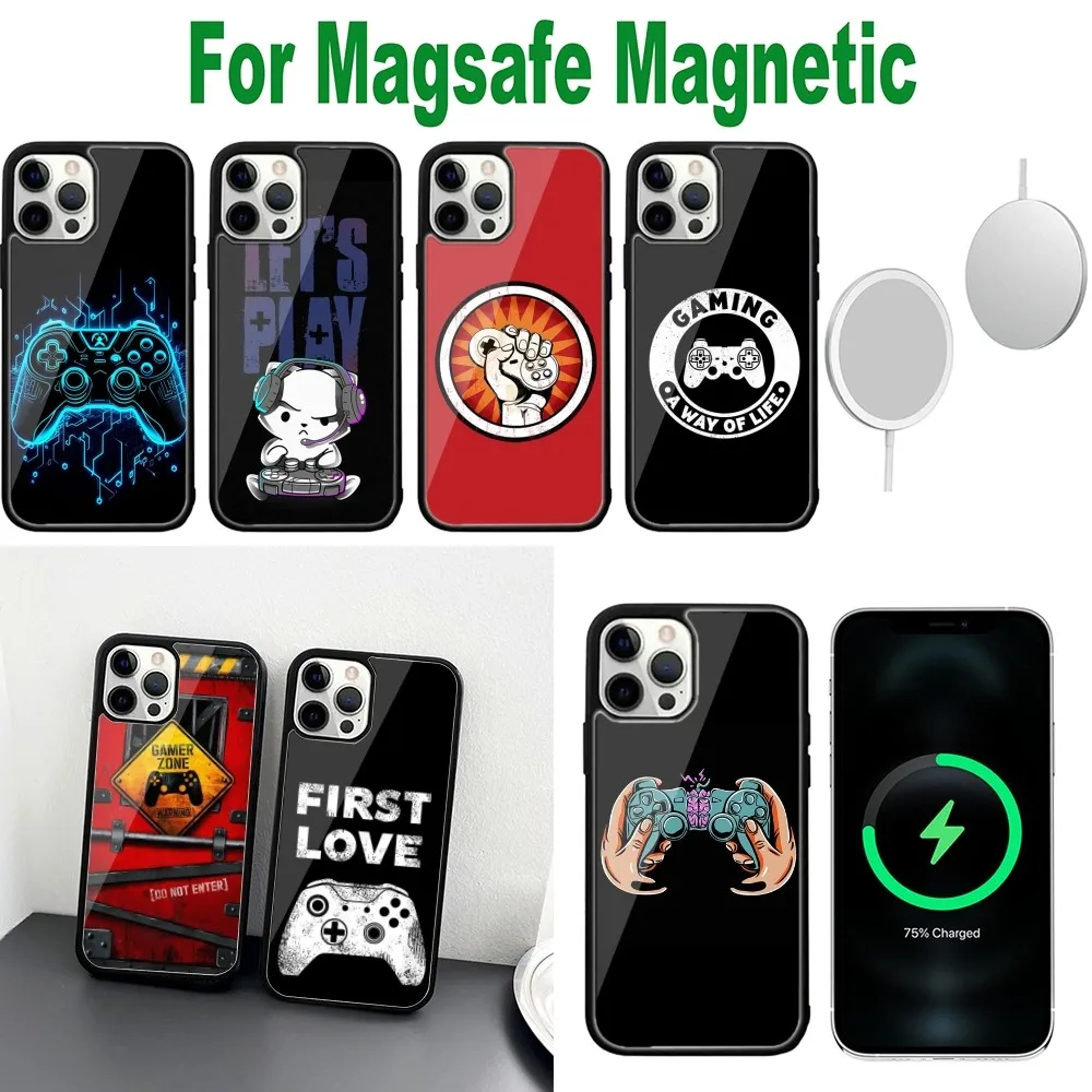 Game controller Phone Case For iPhone 16,15,14,13,12,11,Plus,Pro,Max,Mini Magsafe Magnetic Wireless Charging