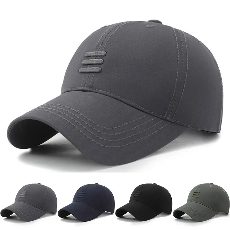 

Three Horizontal Lines Embroidery Baseball Caps Spring and Autumn Outdoor Adjustable Casual Hats Sunscreen Hat