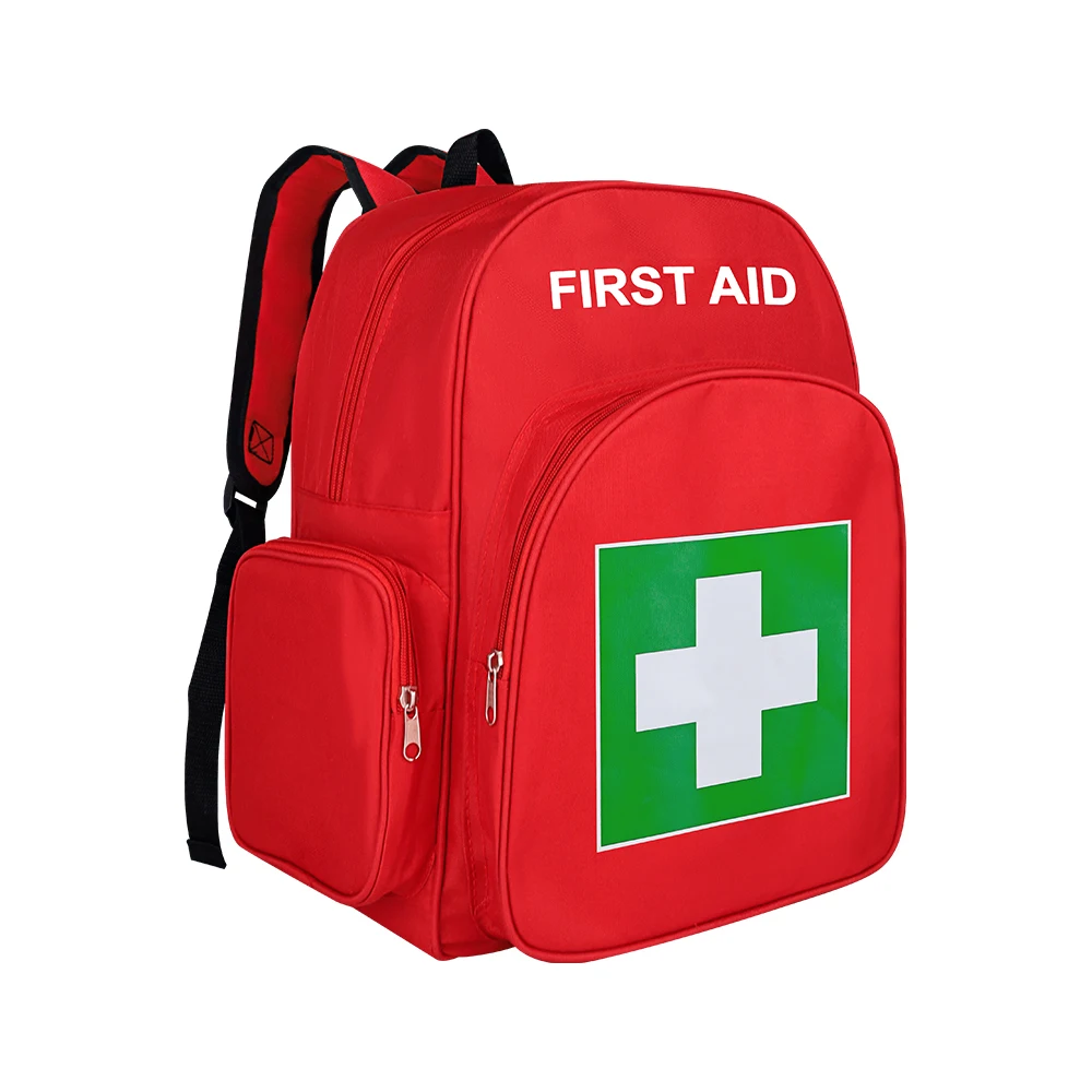 Red Emergency Backpack First Aid Bag Empty Medical First Aid Back Pack Treatment First Responder Trauma Bags for Hiking Camping