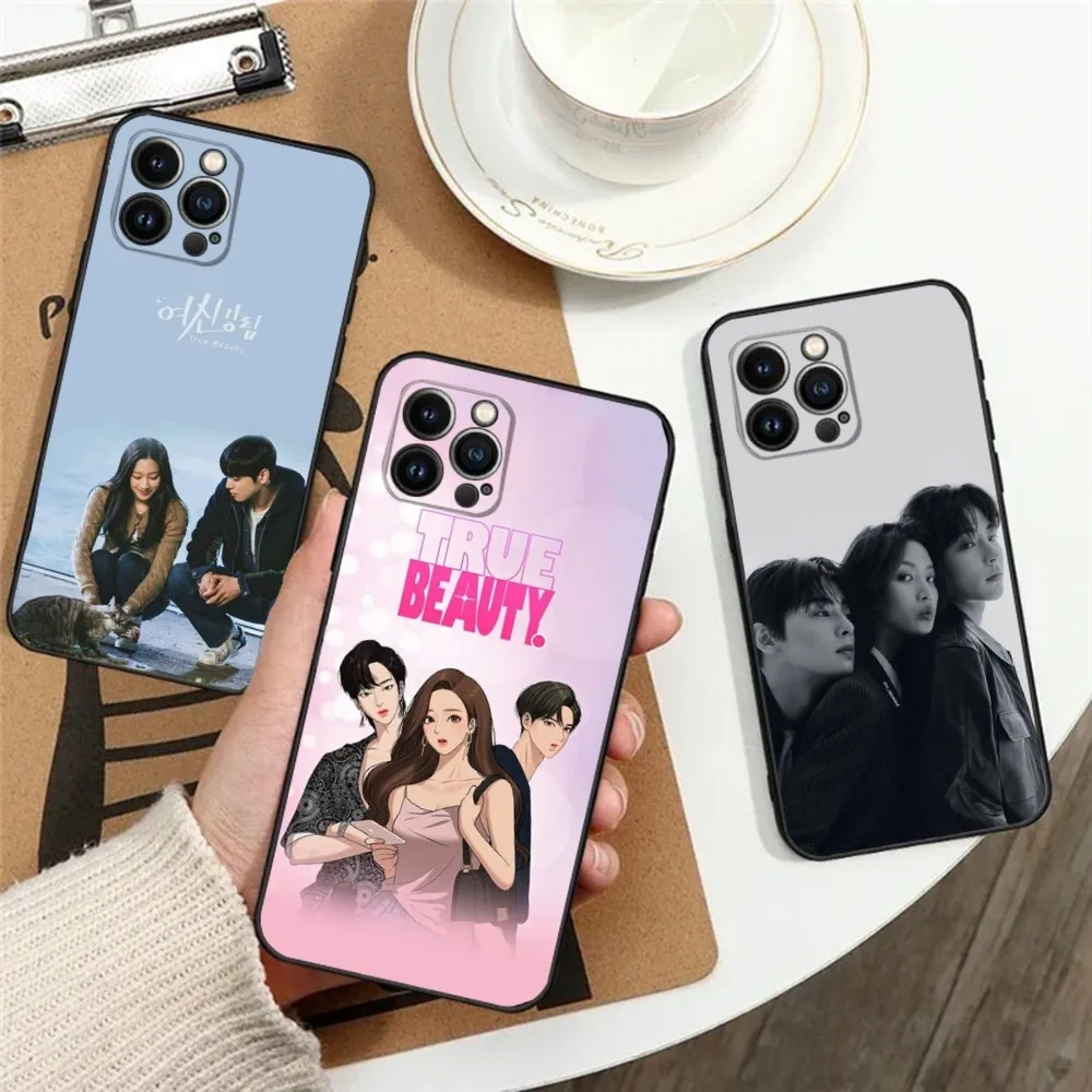 Etui na telefon True Beauty TV do Apple iPhone 15,14,13,12,11,XS,XR,X,8,7,Pro,Max,Plus,mini Silicone Black Cover