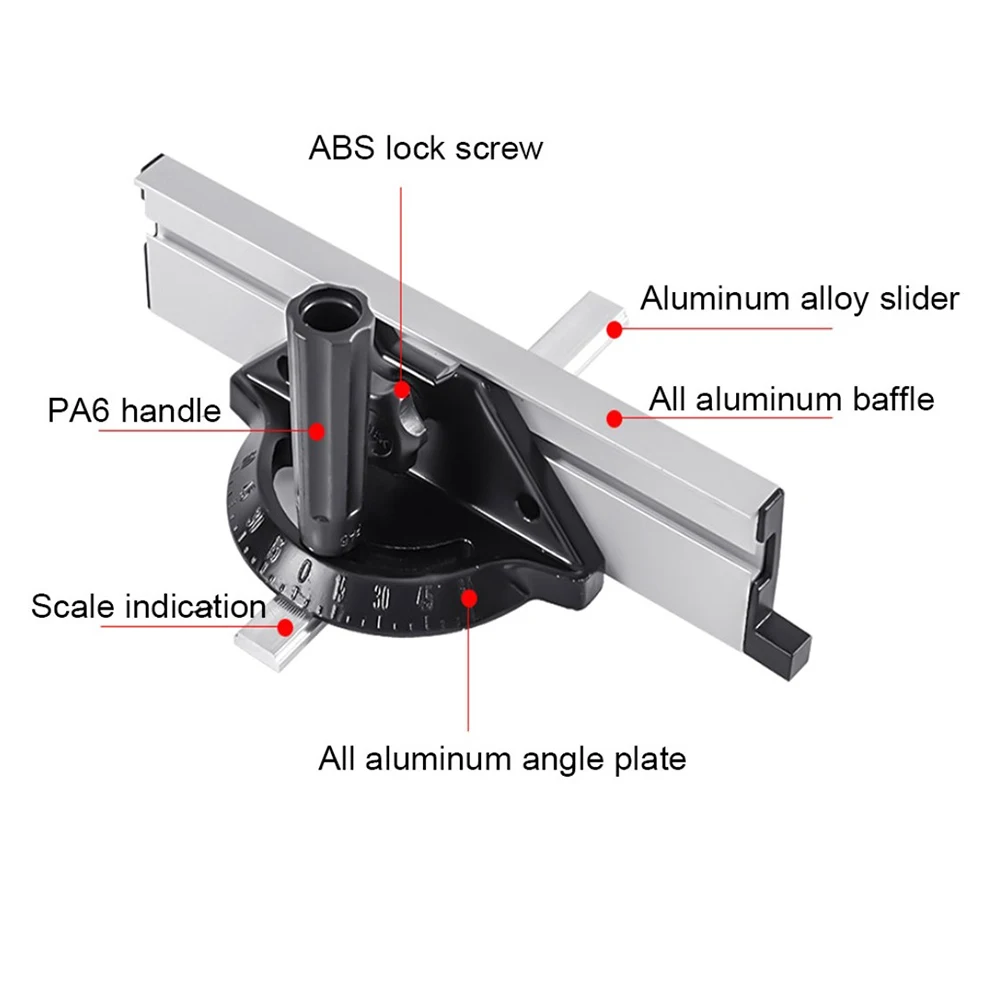 Imagem -03 - Miter Gauge Ângulo Placa Régua Tabela Saw Guia Ferramentas para Carpintaria Substituição Acessórios para Ferramentas de Carpenter Ajustável