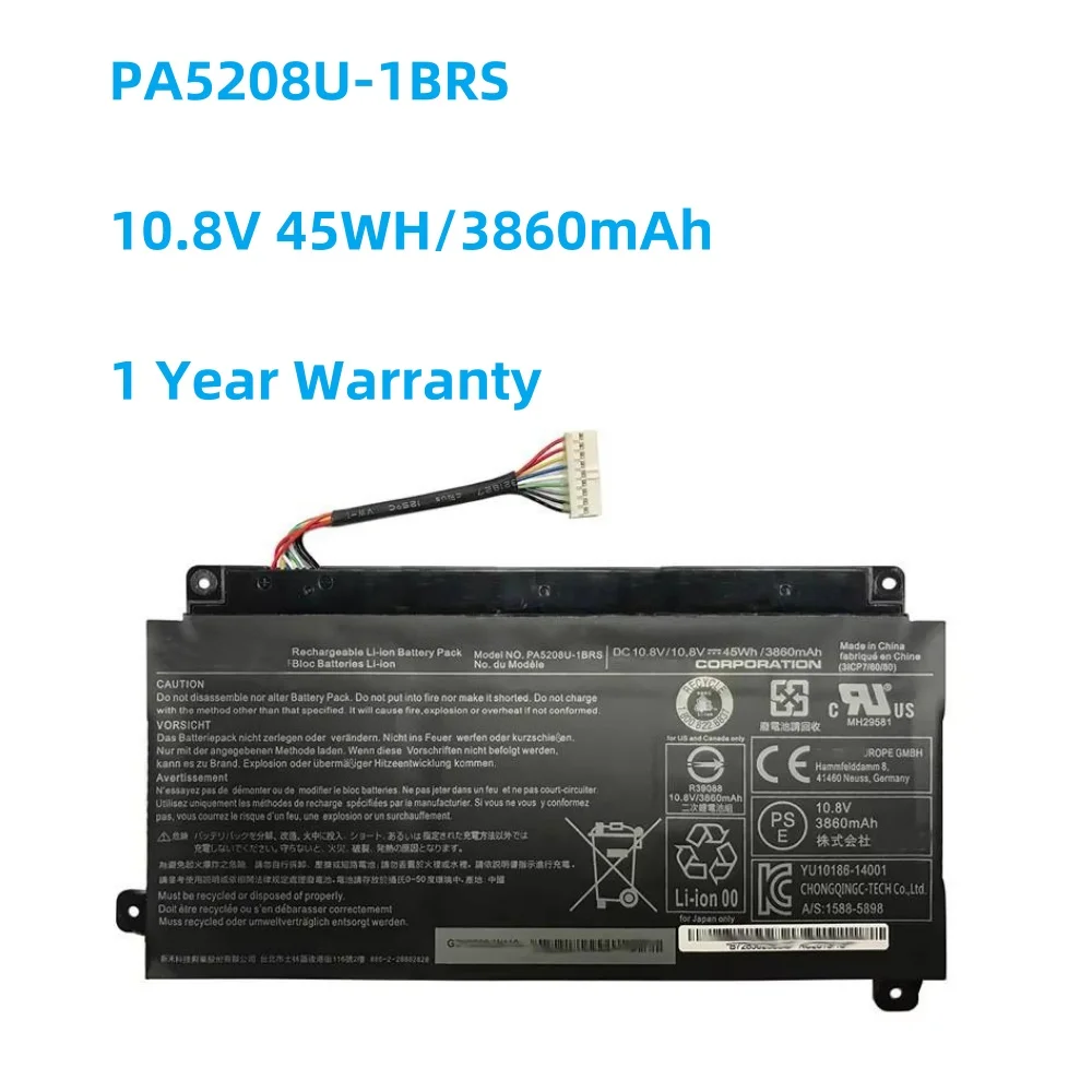 10.8V 45WH 3860mAh PA5208U-1BRS Laptop Battery for Toshiba CB35 E45W P55W P55w-C5204 P55W-C5314 CB30-B3123 CB35-330