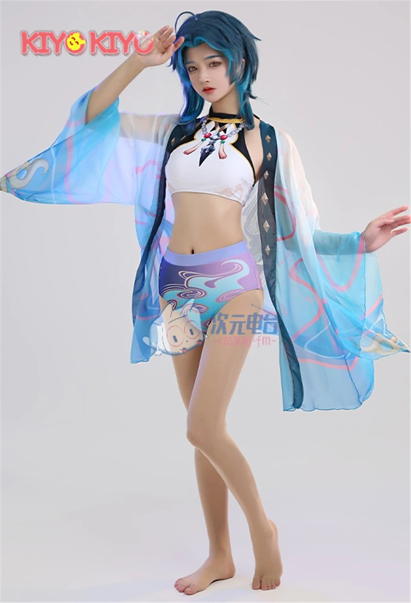 

KIYO-KIYO Game Genshin Impact Xiao Sexy Bikini Cosplay Costume Xiao Swimsuit for women