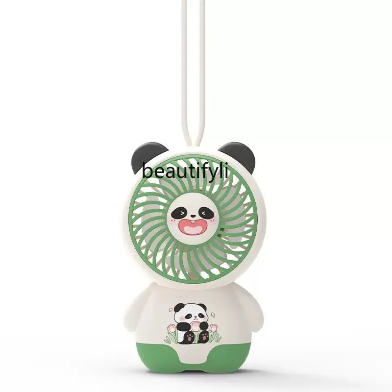 

Charging handheld small fan, cute mini compact outdoor portable with lanyard fan
