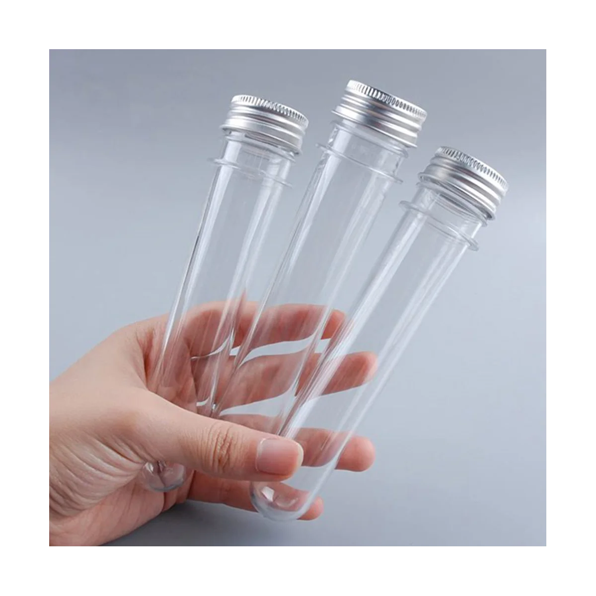 50 Pcs 45Ml Clear Plastic Test Tubes, Tube for Sample, for Scientific Experiments Party Decorate the House Candy Storage