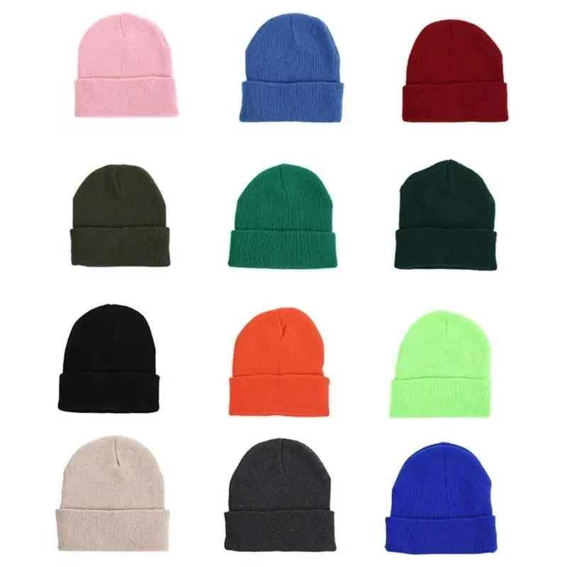 

652F Y2k Beanie Hat Slouchy Beanie Hip Hop Beanie Solid Color Halloween Accessories Slouchy High School Teens