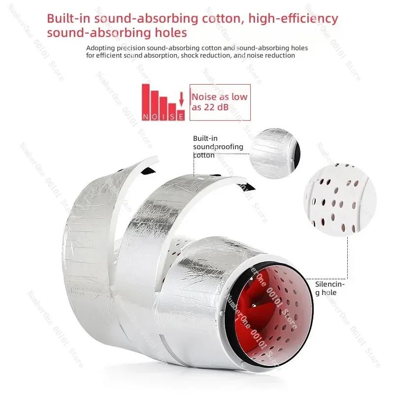 Ultra Quiet Duct Exhaust Fan 150mm Strong Bathroom Bedroom Kitchen Fume Extraction 6 8 Inch Ventilation Fan