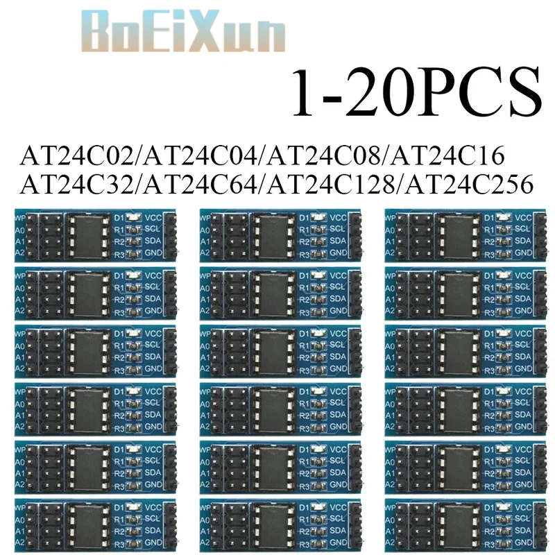 1-20PCS AT24C256 Serial EEPROM I2C Interface EEPROM Data Storage Module AT24C02 AT24C04 AT24C08 AT24C16 AT24C32 AT24C64 AT24C128