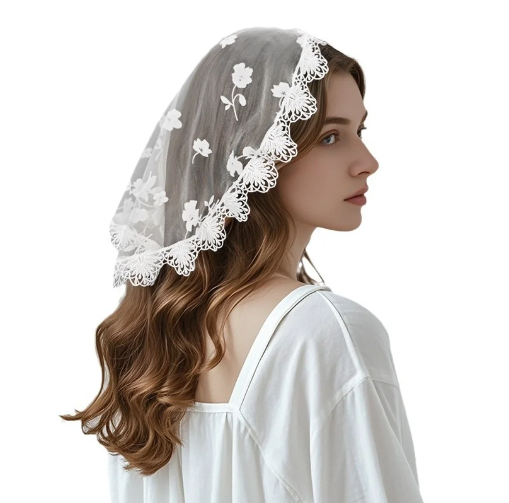 Lace Mantilla Veils For Church Spanish Style Latin Mass Muslim Head Covering Christian Chapel Catholic Veils For Wedding Bride