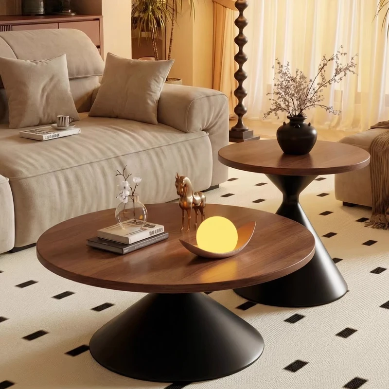 Mesa de centro redonda simples, estética minimalista, estilo nórdico, italiana, moderna, decoração de luxo, mesa auxiliar, móveis para casa