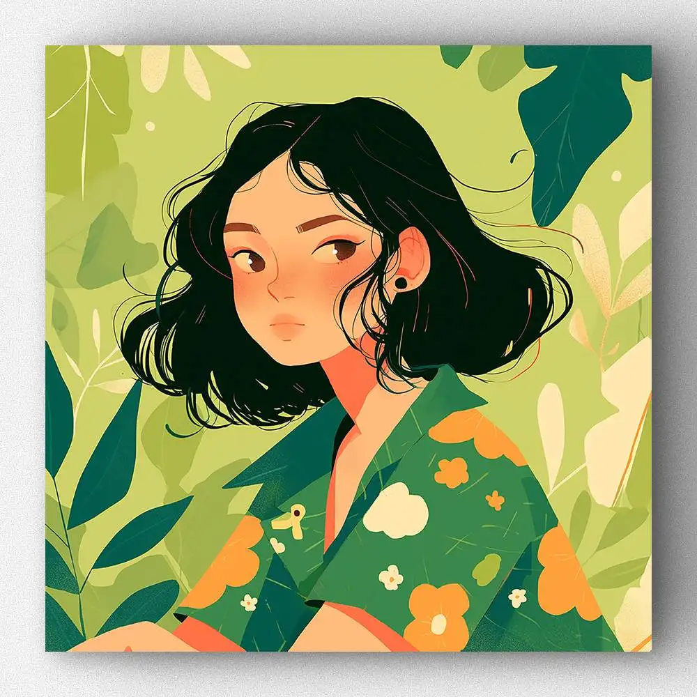 

FOREVER YOUNG DIY Diamond Painting Green Cool Girls Full Square Band AB Crystal Diamond Cute Craft Diamond Home Decor Gift 20x20