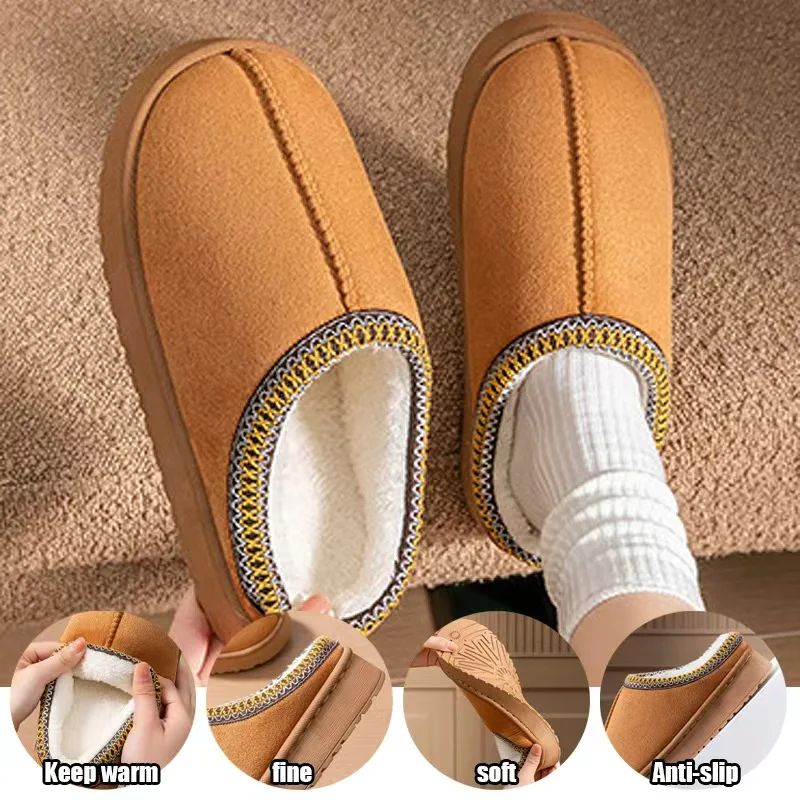 

Парные теплые хлопковые тапочки — осенне-зимняя домашняя нескользящая обувь на толстой подошве, мягкая подошва на флисовой подкладке
