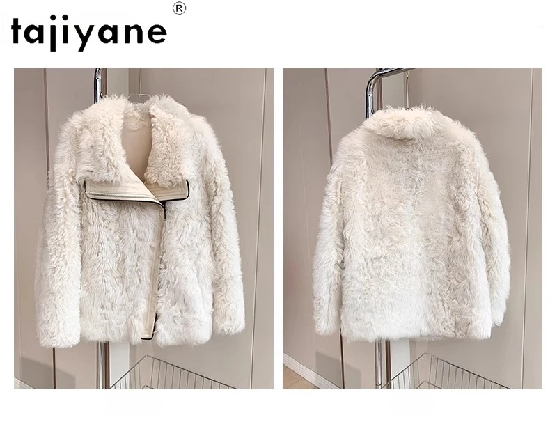 TAJIYANE 100 % Echte Toskana Wolle Schaffell Pelzmantel Frau Hohe Qualität Outer Warme Jacke 2025 Winter Frauen Kleidung fourrure