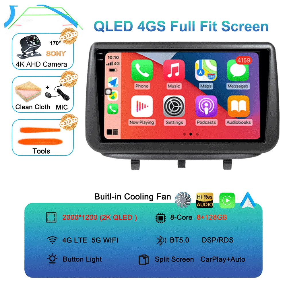 Auto radio multimediaspeler GPS CarPlay Auto 4G WIFI stereo head unit DSP voor Opel Meriva B 2009 - 2014 2K QLED Android 16