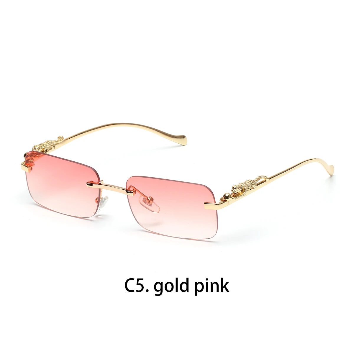 Ruiao randlose Sonnenbrille UV400, modische quadratische Metallbrille für Damen und Herren, Designer-Marken-Sonnenbrille für Outdoor-Aktivitäten.