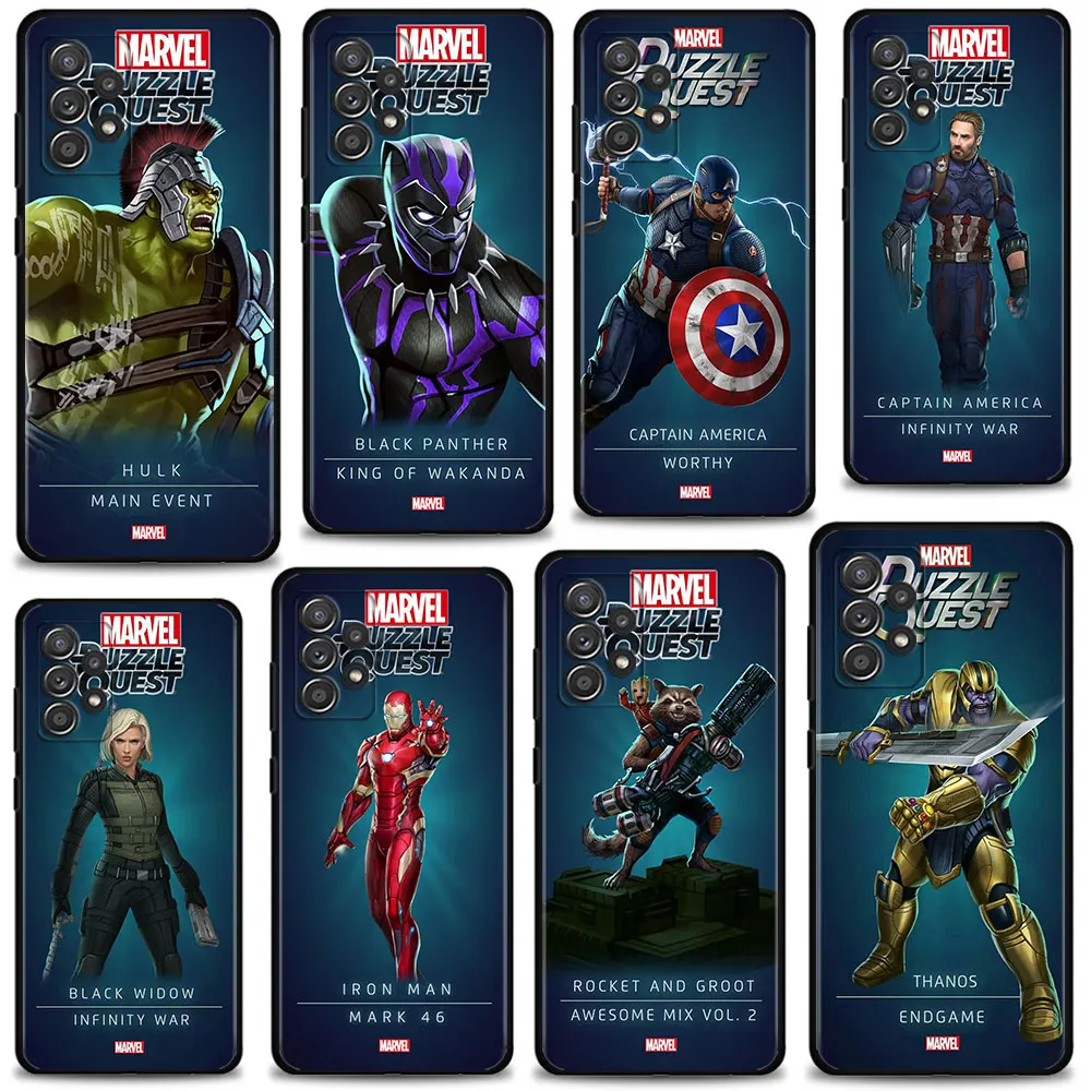 Marvel Endgame Black Panther Capitán América funda para Samsung Galaxy A12 A52 A51 A32 A21s A71 A31 A32 A02s A72 A41 A22