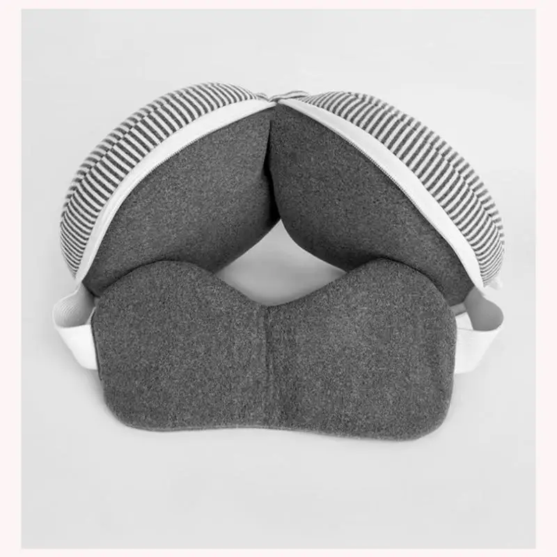 Tragbares 2-in-1-Nackenkissen, multifunktionale Schlafmaske, Reise-Augenabdeckung, Flug-Beinauflage, Schlafkissen für Flugzeug, Büro, Nickerchen – Detail 15