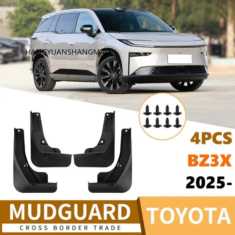 

Car Mud Flaps Mudguard Splash Guards Auto Exterior Parts for Toyota BZ3X 2025 Black ABS Material 4PCS Set Fender Protector