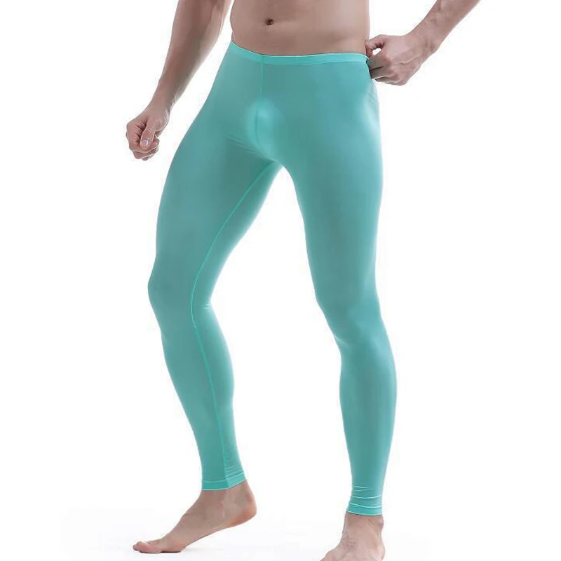 Long Johns Viscose Elastic Slim Fitness Pants Mens Underwear Bottoms Leggins Sexy Tights Flat Front Herren Lange Unterhosen Hot