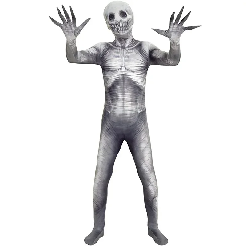 Spaventoso Tuta Costume Adulto Uomini DonneIl Rastrello Costume Zalgo Slenderman Tuta 3D Spaventoso Costume di Halloween Per Bambini Ragazzi Gi $ 0 $ i