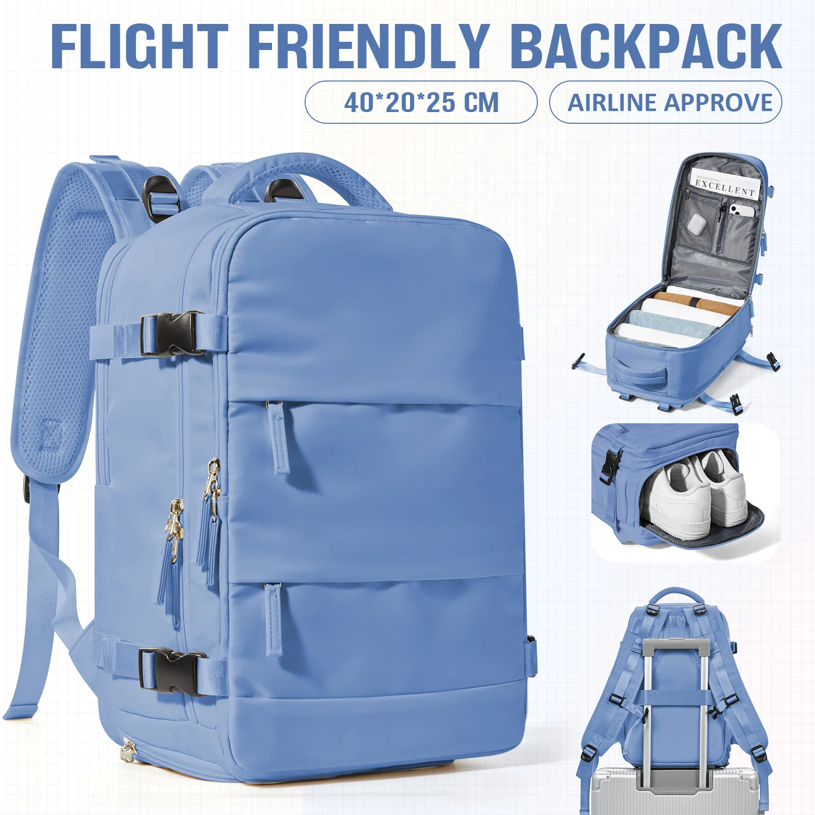 Backpack Travel Cabin Airplane 40x20x25 Portable Backpack College School Bag,sac a dos,Men's backpack, Women's Computer Backpack